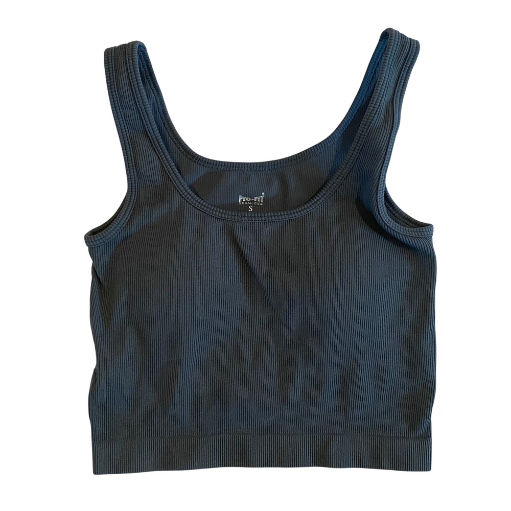 Pro Fit Seamless Ribbed Crop Tank Top Athletic‎ Athleisure Women's Size S